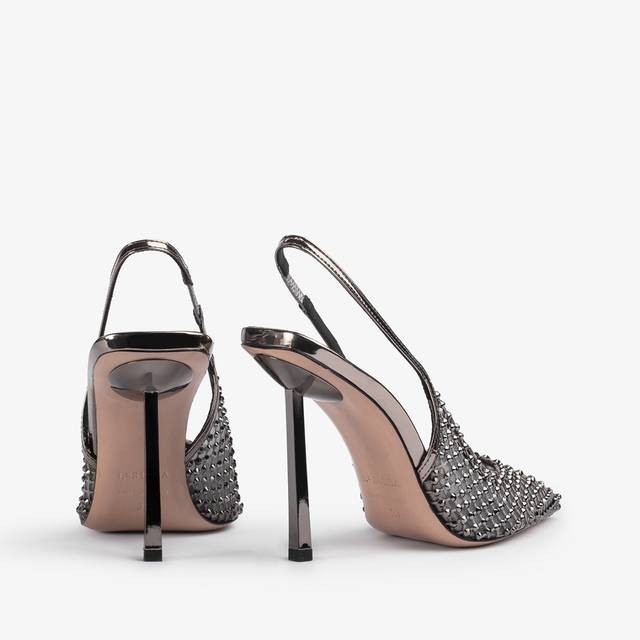 Le Silla Slingback gioiello rete peltro Prezzo Ridotto