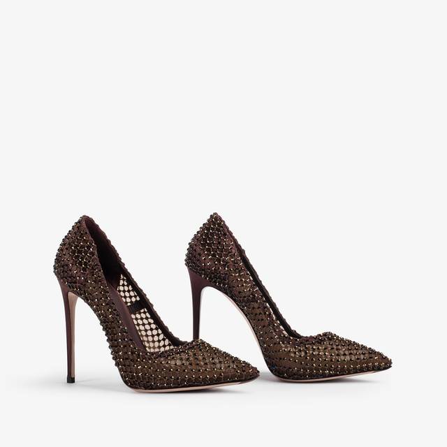 Le Silla Décolleté gioiello rete marrone fondente Convenienza