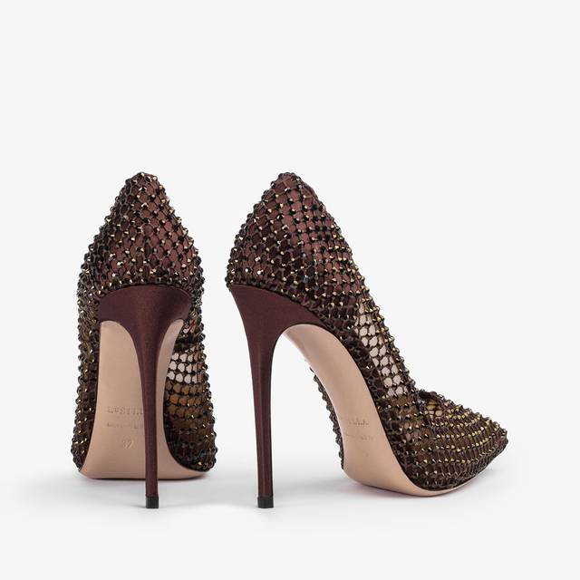 Le Silla Décolleté gioiello rete marrone fondente Convenienza
