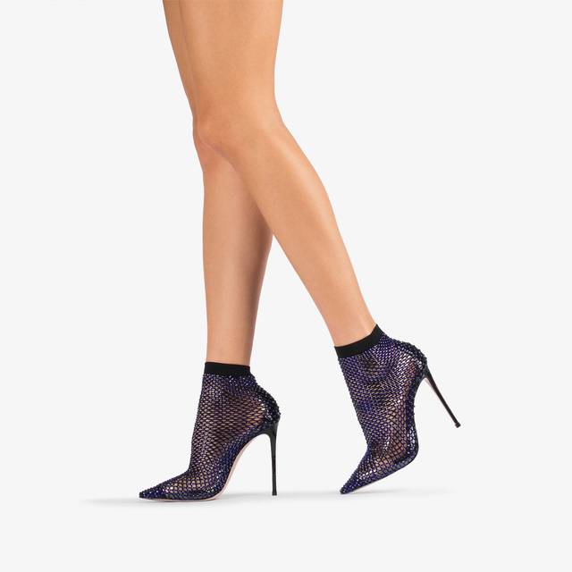 Le Silla Stivaletto calza blu midnight e Cristalli Presa