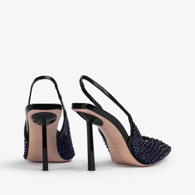 Le Silla Slingback gioiello rete blu midnight e Cristalli Sconto