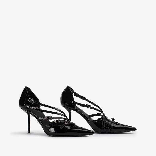 Le Silla Décolleté con listini vernice nera Offerta