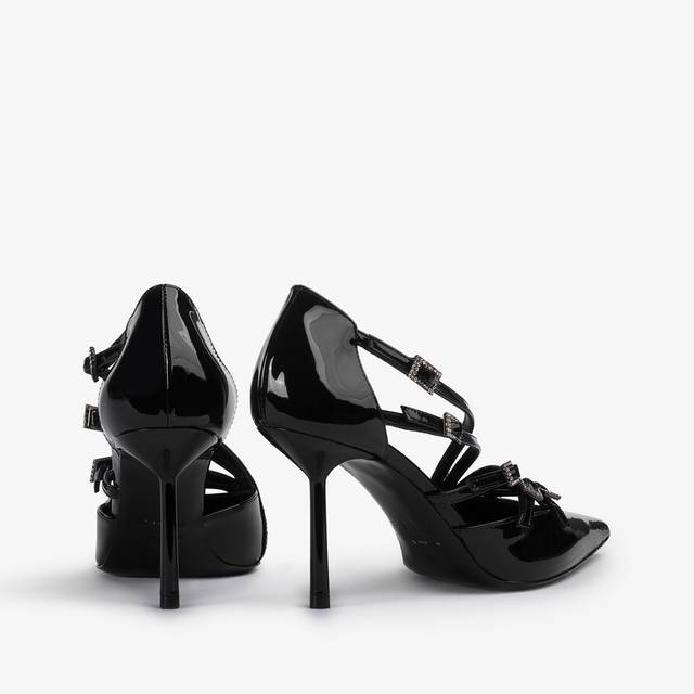 Le Silla Décolleté con listini vernice nera Offerta
