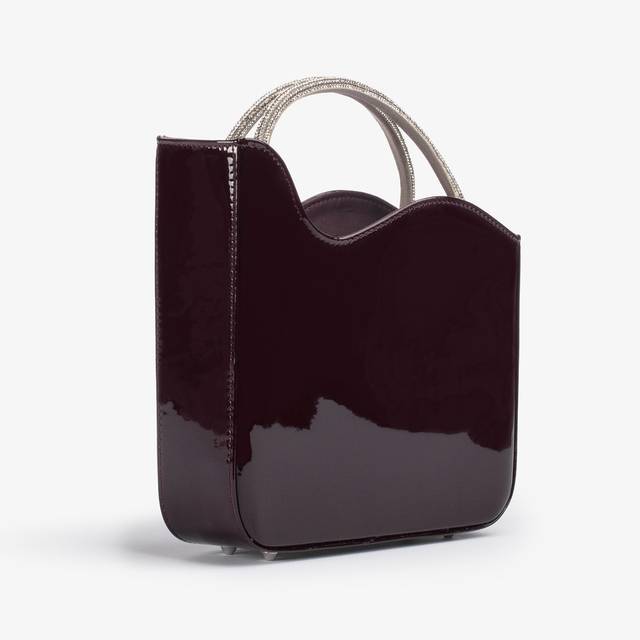 Le Silla Small bag vernice rossa cherry e Cristalli In Vendita