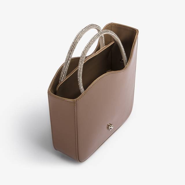 Le Silla Small bag vernice grigia sesamo e Cristalli Saldi