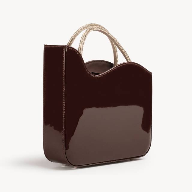 Le Silla Small bag vernice marrone fondente e Cristalli Offerte