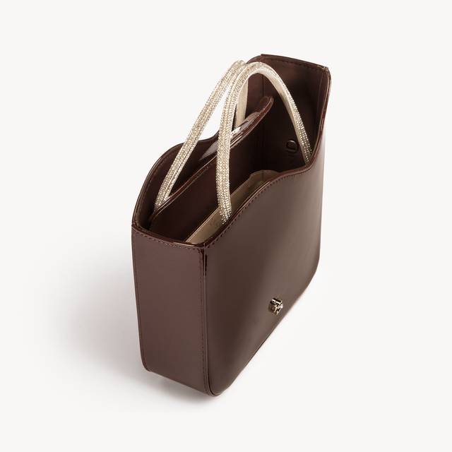 Le Silla Small bag vernice marrone fondente e Cristalli Offerte