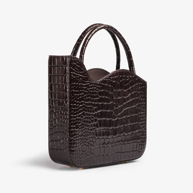 Le Silla Medium bag stampa coccodrillo marrone fondente Hotsell