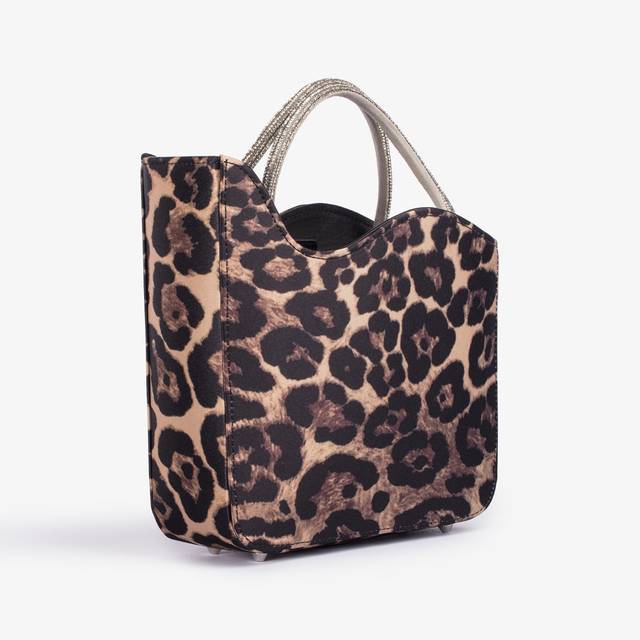 Le Silla Small bag raso leopardato e Cristalli Vendita Economica