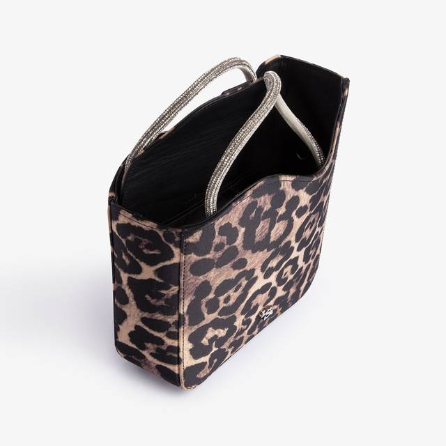 Le Silla Small bag raso leopardato e Cristalli Vendita Economica