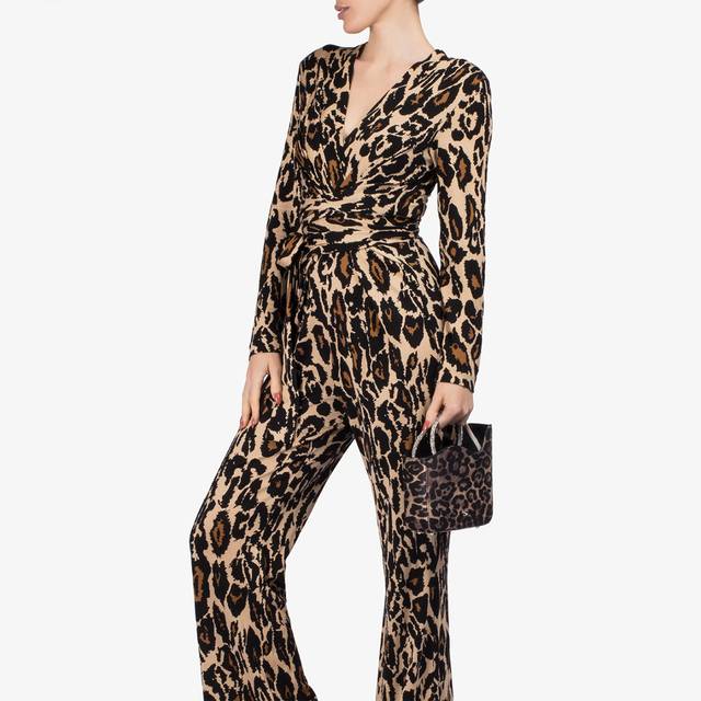 Le Silla Small bag raso leopardato e Cristalli Vendita Economica