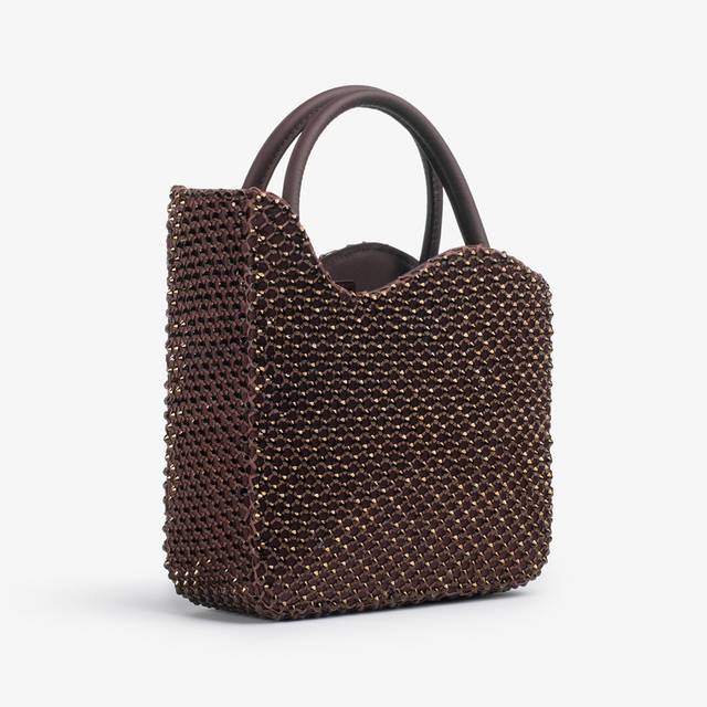 Le Silla Small bag gioiello rete marrone fondente e Cristalli Vendite Flash