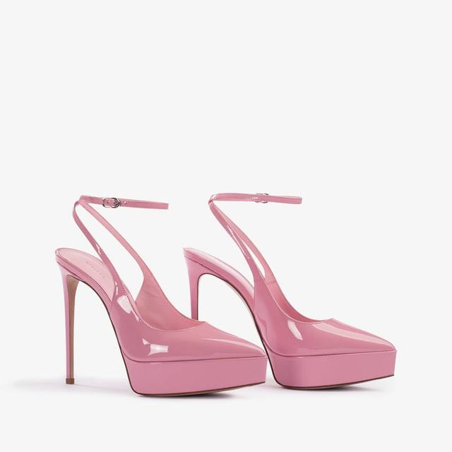 Le Silla Slingback con plateau vernice rosa dea Nuova