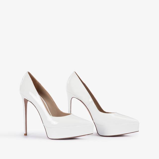 Le Silla Décolleté con plateau vernice bianca carta 2025