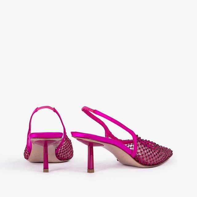 Le Silla Slingback gioiello rete fucsia bouganville 2025