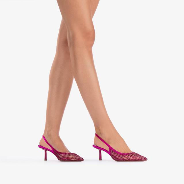 Le Silla Slingback gioiello rete fucsia bouganville 2025