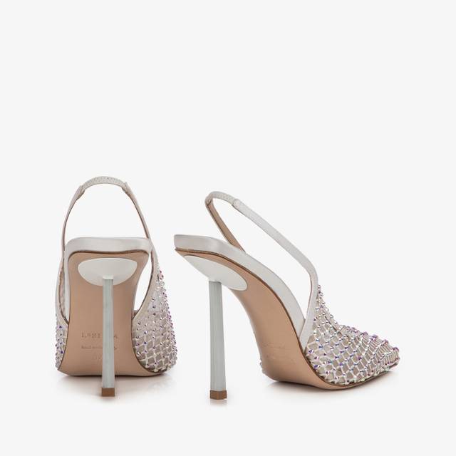 Le Silla Slingback gioiello rete bianca Promozione