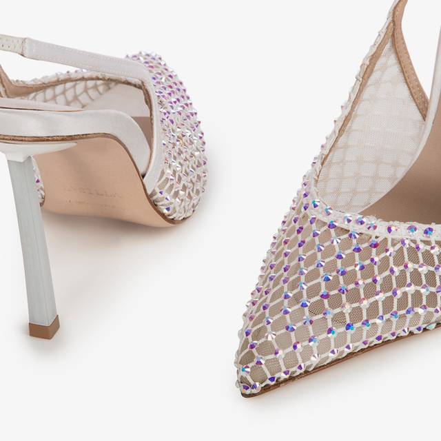 Le Silla Slingback gioiello rete bianca Promozione