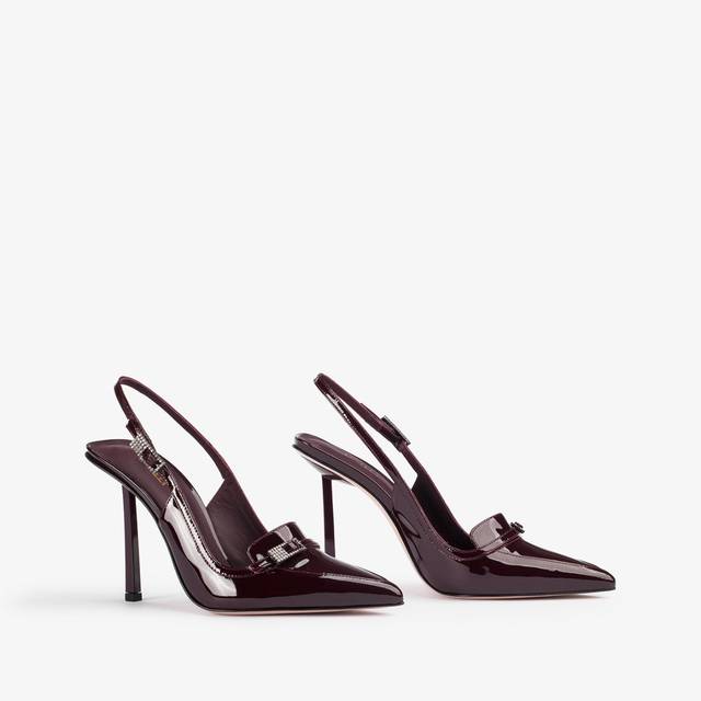 Le Silla Slingback mocassino vernice rossa cherry Soddisfazione Garantita