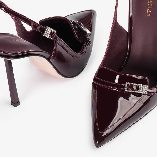 Le Silla Slingback mocassino vernice rossa cherry Soddisfazione Garantita