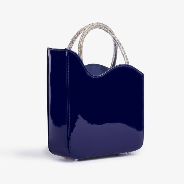 Le Silla Small bag vernice blu lazuli e Cristalli Affare Del Giorno