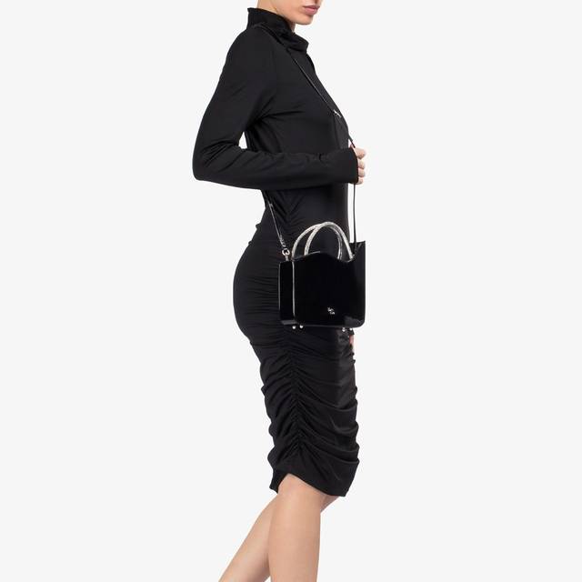 Le Silla Small bag vernice nera e Cristalli Sottocosto