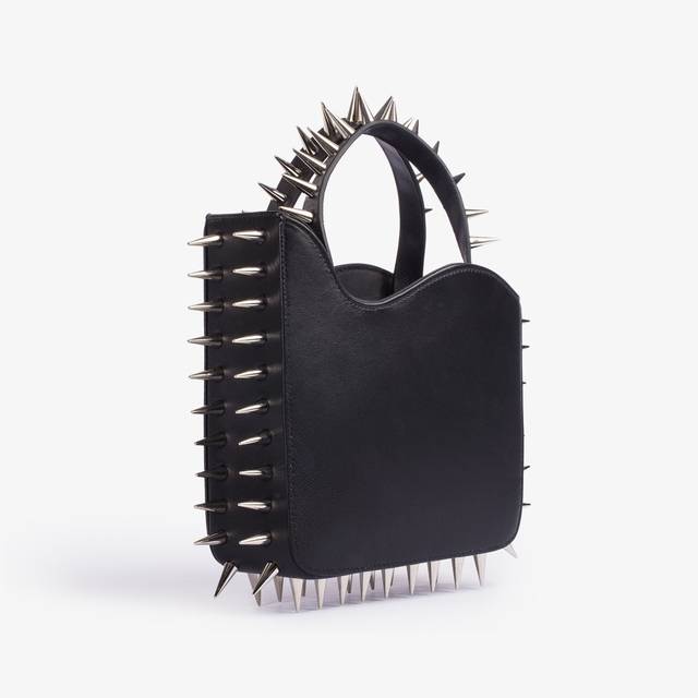 Le Silla Small bag pelle nera con borchie argento Convenienza