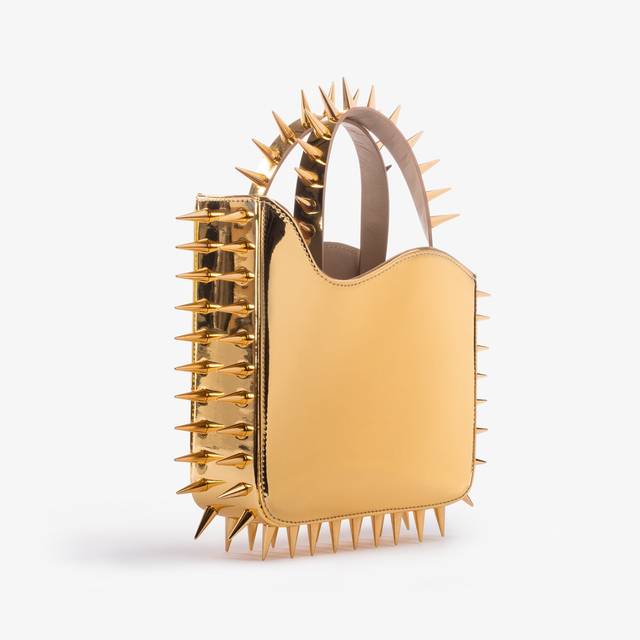 Le Silla Small bag metallizzata oro pepita con borchie Novità