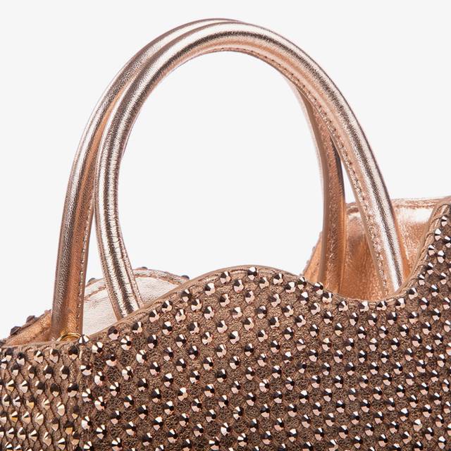 Le Silla Mini bag nappa oro rosa e Cristalli Presa