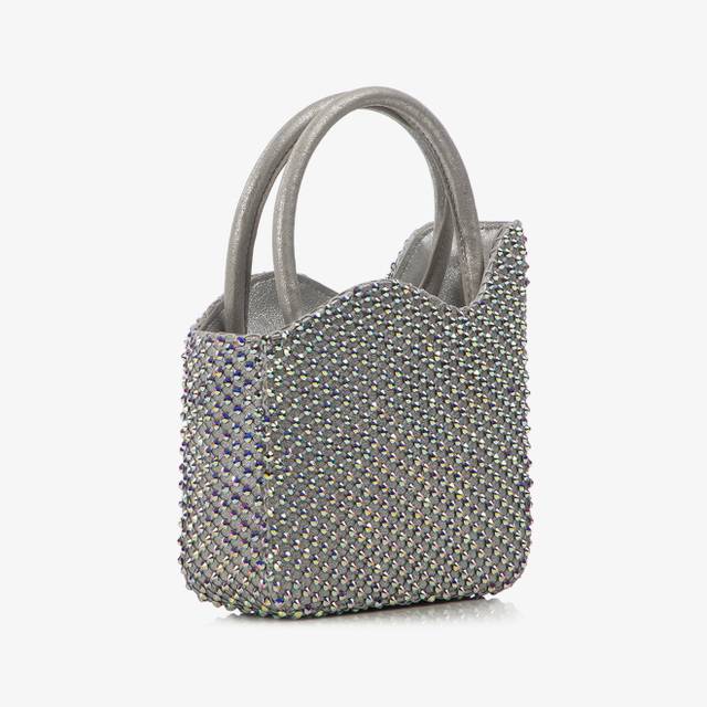 Le Silla Mini bag nappa argento eclissi e Cristalli Sconto