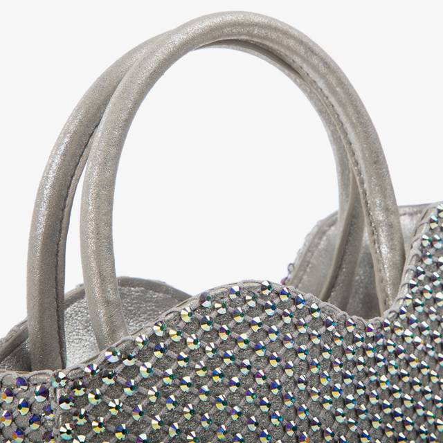 Le Silla Mini bag nappa argento eclissi e Cristalli Sconto
