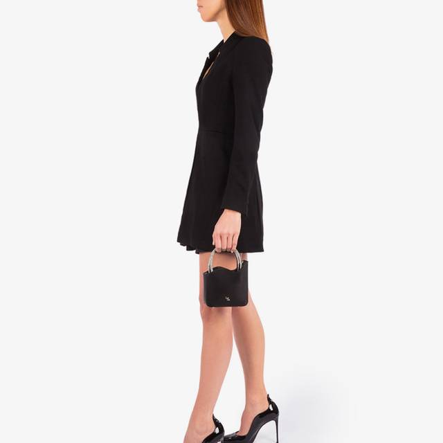 Le Silla Mini bag raso nero e Cristalli Online