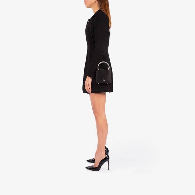 Le Silla Mini bag raso nero e Cristalli Online