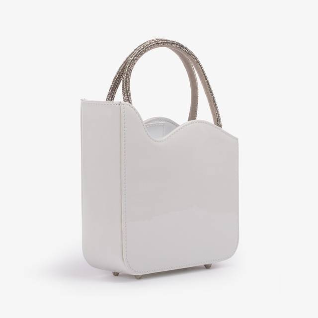 Le Silla Mini bag vernice bianca carta e Cristalli Outlet
