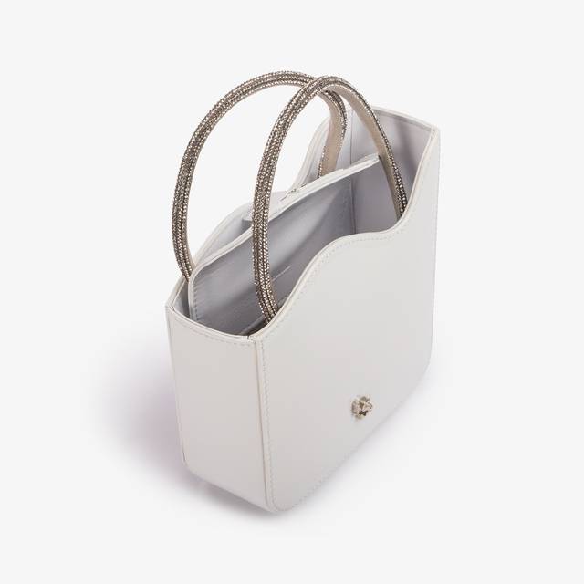 Le Silla Mini bag vernice bianca carta e Cristalli Outlet