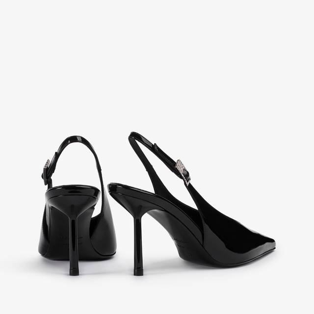 Le Silla Slingback vernice nera In Vendita