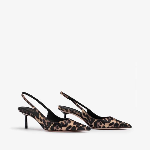 Le Silla Slingback raso stampa leopardata 2025