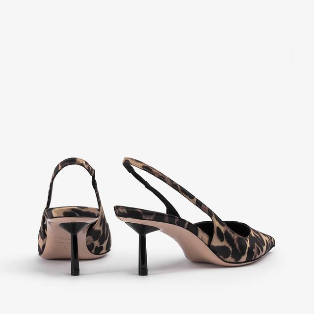 Le Silla Slingback raso stampa leopardata 2025
