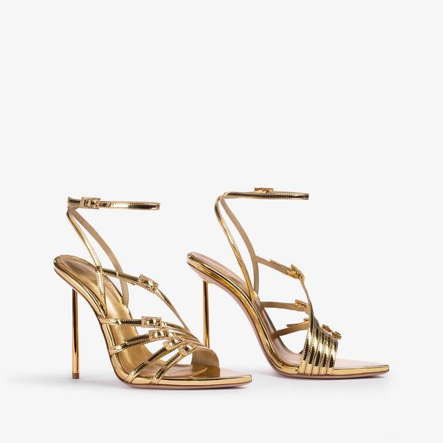 Le Silla Sandalo metallizzato oro pepita Italy