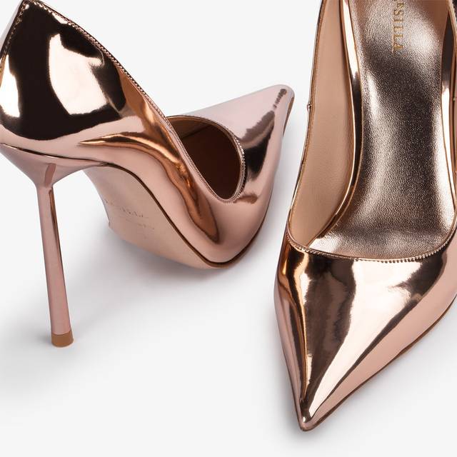 Le Silla Décolleté metallizzata oro rosa In Linea