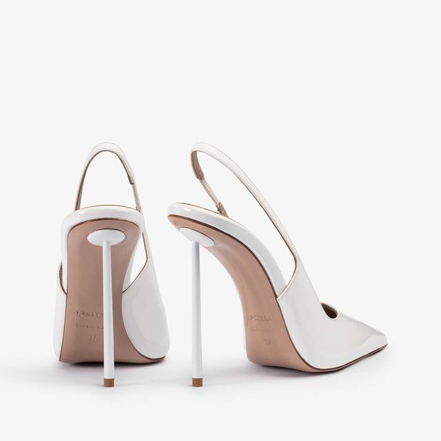 Le Silla Slingback vernice bianca carta Vendite Flash