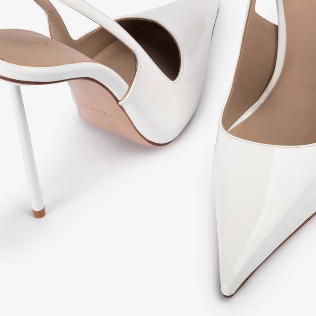 Le Silla Slingback vernice bianca carta Vendite Flash