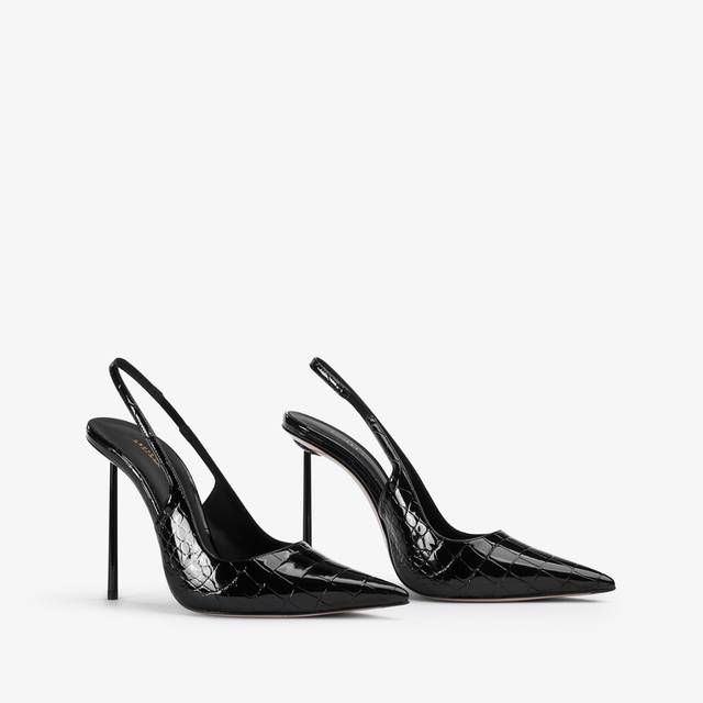 Le Silla Slingback stampa cocco nera Negozio