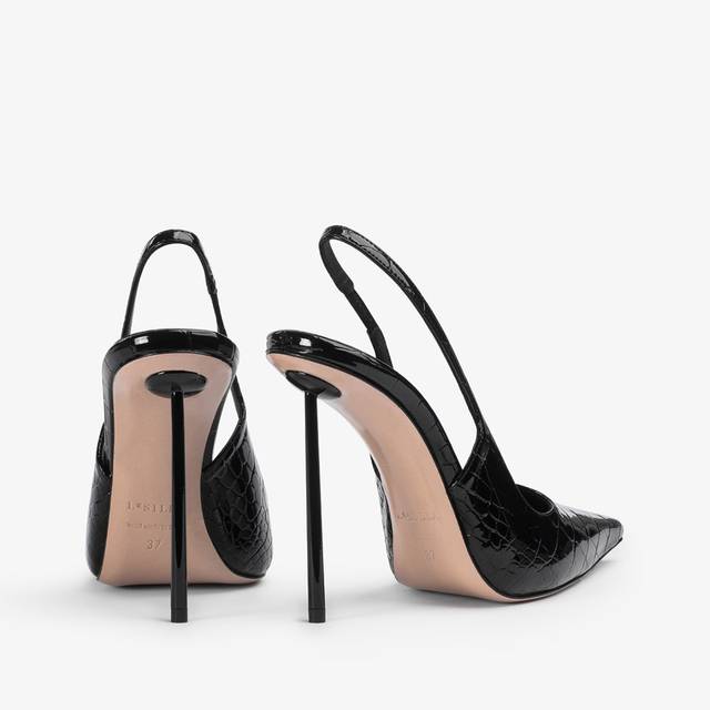 Le Silla Slingback stampa cocco nera Negozio
