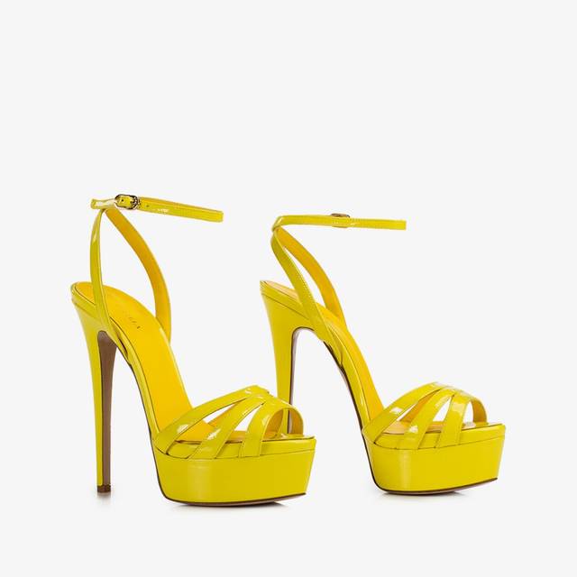 Le Silla Sandalo con plateau vernice giallo stella 2025