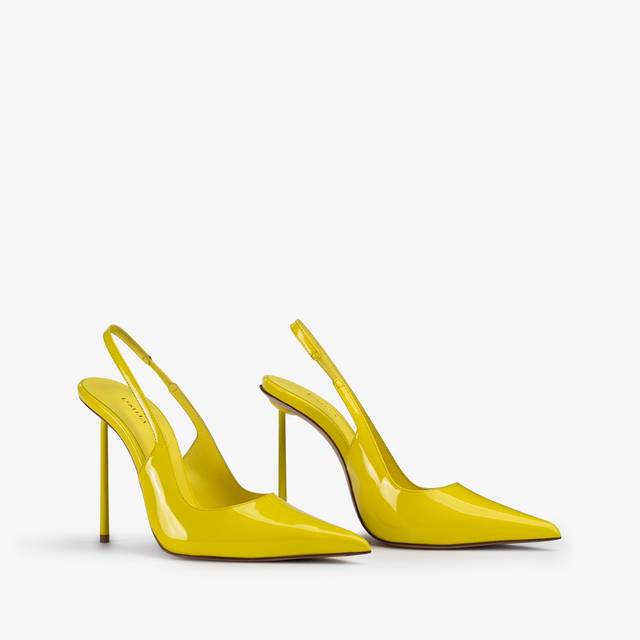 Le Silla Slingback vernice gialla stella Italy