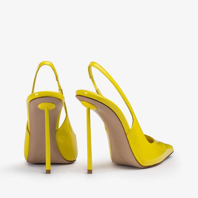 Le Silla Slingback vernice gialla stella Italy