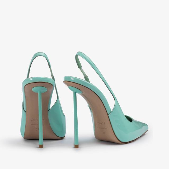 Le Silla Slingback vernice azzurra pure water Italia