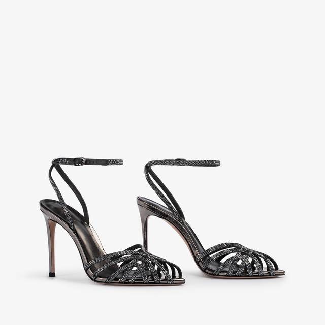 Le Silla Sandalo metallizzato peltro e Cristalli Promozione Limitata