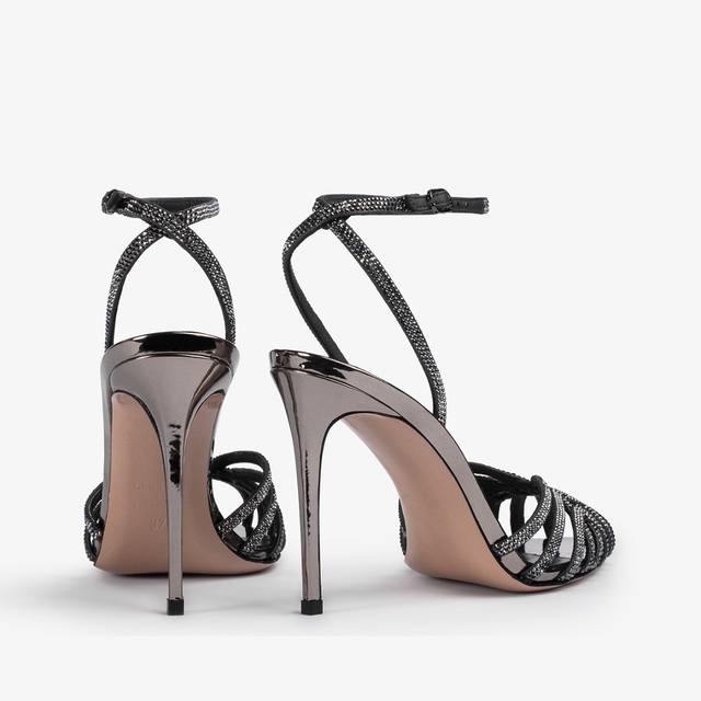 Le Silla Sandalo metallizzato peltro e Cristalli Promozione Limitata